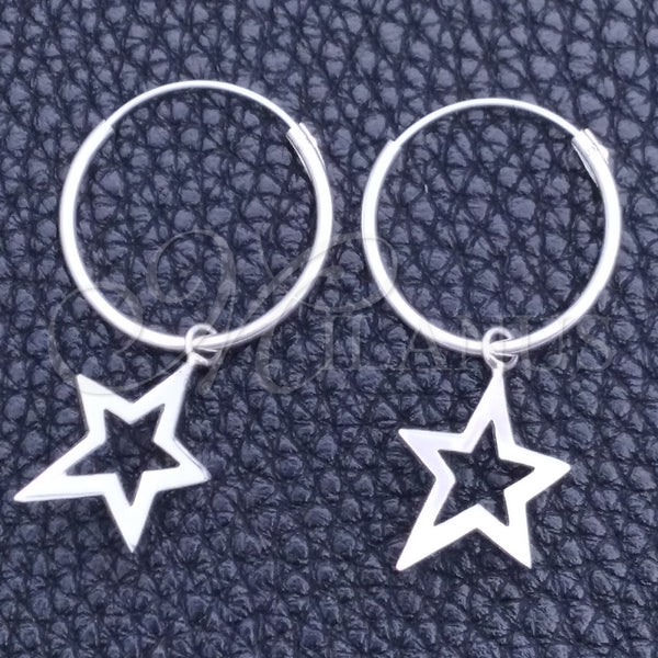 Argolla Pequeña 02.402.0021.15 Plata Rodinada, Diseño de Estrella, Pulido, Tono Plateado
