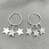 Argolla Pequeña 02.402.0022.15 Plata Rodinada, Diseño de Estrella, Pulido, Tono Plateado