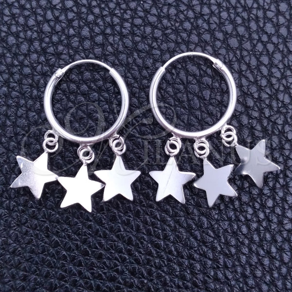 Argolla Pequeña 02.402.0022.15 Plata Rodinada, Diseño de Estrella, Pulido, Tono Plateado