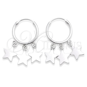 Argolla Pequeña 02.402.0022.15 Plata Rodinada, Diseño de Estrella, Pulido, Tono Plateado