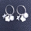 Argolla Pequeña 02.402.0023.15 Plata Rodinada, Diseño de Concha y Estrella, Pulido, Tono Plateado