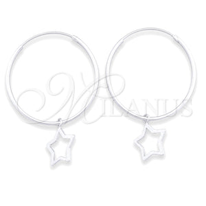 Argolla Pequeña 02.402.0027.25 Plata Rodinada, Diseño de Estrella, Pulido, Tono Plateado
