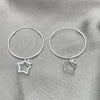 Argolla Pequeña 02.402.0030.15 Plata Rodinada, Diseño de Estrella, con Zirconia Cubica Blanca, Pulido, Tono Plateado