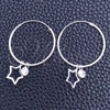 Argolla Pequeña 02.402.0032.15 Plata Rodinada, Diseño de Estrella, con Zirconia Cubica Blanca, Pulido, Tono Plateado