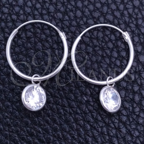 Argolla Pequeña 02.402.0038.15 Plata Rodinada, con Zirconia Cubica Blanca, Pulido, Tono Plateado