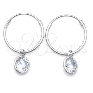 Argolla Pequeña 02.402.0038.15 Plata Rodinada, con Zirconia Cubica Blanca, Pulido, Tono Plateado
