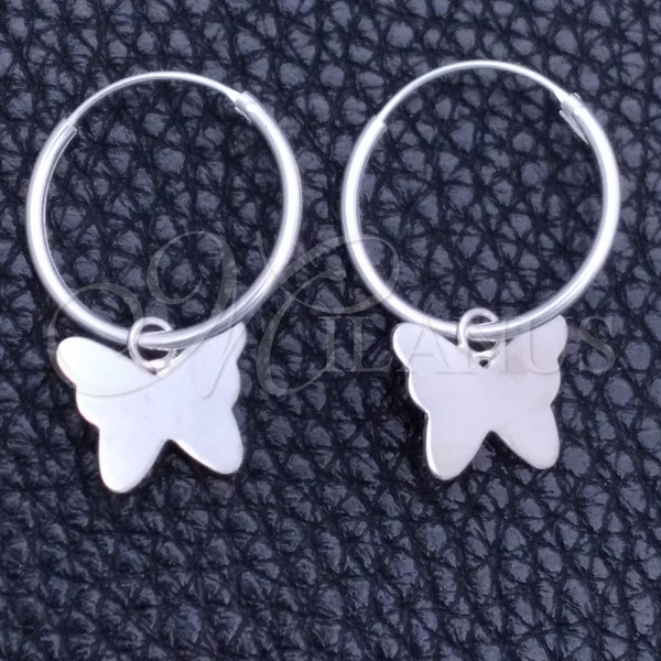 Argolla Pequeña 02.402.0045.15 Plata Rodinada, Diseño de Mariposa, Pulido, Tono Plateado