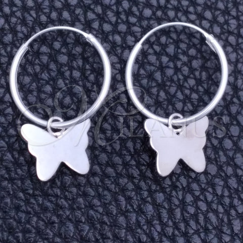 Argolla Pequeña 02.402.0045.15 Plata Rodinada, Diseño de Mariposa, Pulido, Tono Plateado