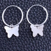 Argolla Pequeña 02.402.0045.15 Plata Rodinada, Diseño de Mariposa, Pulido, Tono Plateado