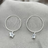 Argolla Pequeña 02.402.0044.25 Plata Rodinada, Diseño de Estrella, con Zirconia Cubica Blanca, Pulido, Tono Plateado