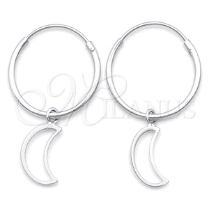 Argolla Pequeña 02.402.0048.15 Plata Rodinada, Diseño de Luna, Pulido, Tono Plateado