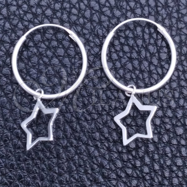 Argolla Pequeña 02.402.0049.15 Plata Rodinada, Diseño de Estrella, Pulido, Tono Plateado