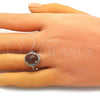Anillo Multi Piedra 01.284.0071.07 Oro Laminado, con Onix Negro Goldstone Venturina and Blanca Micro Pave, Pulido, Tono Dorado (Size 7)