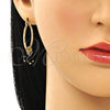 Argolla Pequeña 02.63.2752.25 Oro Laminado, con Negro Cristal, Pulido, Tono Dorado