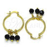 Argolla Pequeña 02.63.2752.25 Oro Laminado, con Negro Cristal, Pulido, Tono Dorado