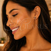 Arete Dormilona 02.210.0746.3 Oro Laminado, Diseño de Baguette, con Granate Zirconia Cubica, Pulido, Tono Dorado