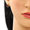 Arete Dormilona 02.210.0747.2 Oro Laminado, Diseño de Baguette, con Granate Zirconia Cubica, Pulido, Tono Dorado