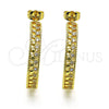 Arete Dormilona 02.195.0155 Oro Laminado, con Blanca Micro Pave, Pulido, Tono Dorado
