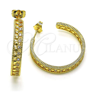 Arete Dormilona 02.195.0155 Oro Laminado, con Blanca Micro Pave, Pulido, Tono Dorado