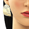 Arete Dormilona 02.213.0404 Oro Laminado, Diseño de Oja, Pulido, Tono Dorado