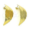 Arete Dormilona 02.213.0404 Oro Laminado, Diseño de Oja, Pulido, Tono Dorado