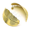 Arete Dormilona 02.213.0404 Oro Laminado, Diseño de Oja, Pulido, Tono Dorado