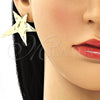 Arete Dormilona 02.213.0406 Oro Laminado, Diseño de Estrella, Pulido, Tono Dorado