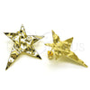 Arete Dormilona 02.213.0406 Oro Laminado, Diseño de Estrella, Pulido, Tono Dorado