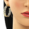 Arete Dormilona 02.213.0407 Oro Laminado, Diseño de Paperclip, Pulido, Tono Dorado