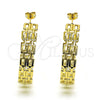 Arete Dormilona 02.213.0407 Oro Laminado, Diseño de Paperclip, Pulido, Tono Dorado