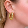 Arete Dormilona 02.213.0413.35 Oro Laminado, Diseño de Espiral, Pulido, Tono Dorado