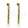 Arete Dormilona 02.213.0415 Oro Laminado, Diseño de Torcido, Pulido, Tono Dorado
