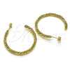 Arete Dormilona 02.213.0415 Oro Laminado, Diseño de Torcido, Pulido, Tono Dorado