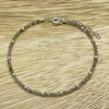 Pulsera Elegante 03.402.0001.07 Plata Rodinada, Diseño de Bola, con Cristal Verde Claro, Pulido, Tono Plateado (Grosor 02 MM, 7 Pulgadas de Largo)