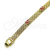 Pulsera Elegante 03.213.0156.08 Oro Laminado, Diseño de Elefante, Esmaltado Rojo, Tono Dorado (07 MM Thickness, 8 Inches Length)