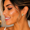 Arete Dormilona 02.210.0750 Oro Laminado, Diseño de Tortuga, con Blanca Zirconia Cubica and Blanca Micro Pave, Pulido, Tono Dorado