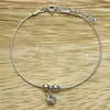 Pulsera Bolo Ajustable 03.402.0013.07 Plata Rodinada, Diseño de Estrella y Bola, Pulido, Tono Plateado (Grosor 02 MM, 7 Pulgadas de Largo)