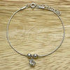 Pulsera Bolo Ajustable 03.402.0013.07 Plata Rodinada, Diseño de Estrella y Bola, Pulido, Tono Plateado (Grosor 02 MM, 7 Pulgadas de Largo)