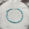 Pulsera Bolo Ajustable 03.402.0029.07 Plata Rodinada, Diseño de Bola y Ojo Griego, con Cristal Topacio Azul, Pulido, Tono Plateado (Grosor 02 MM, 7 Pulgadas de Largo)