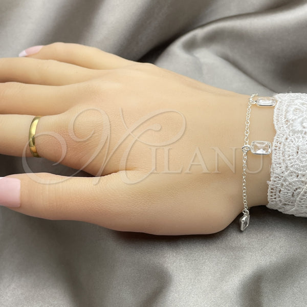 Pulsera Elegante 03.401.0001.07 Plata Rodinada, Pulido, Tono Plateado (Grosor 02 MM, 7 Pulgadas de Largo)