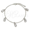 Pulsera Elegante 03.401.0001.07 Plata Rodinada, Pulido, Tono Plateado (Grosor 02 MM, 7 Pulgadas de Largo)