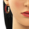 Arete Dormilona 02.64.0642.2 Oro Laminado, Diseño de Baguette, con Granate Zirconia Cubica, Pulido, Tono Dorado