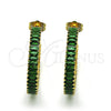 Arete Dormilona 02.64.0642.3 Oro Laminado, con Verde Zirconia Cubica, Pulido, Tono Dorado