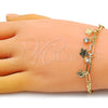 Pulsera de Dije 03.63.2250.08 Oro Laminado, Diseño de Mariposa y Paperclip, con Blanca Cristal, Pulido, Tono Dorado (03 MM Thickness, 8 Inches Length)