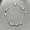 Pulsera Elegante 03.401.0002.07 Plata Rodinada, Diseño de Estrella, con Zirconia Cubica Blanca, Pulido, Tono Plateado (Grosor 02 MM, 7 Pulgadas de Largo)