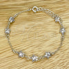 Pulsera Elegante 03.401.0002.07 Plata Rodinada, Diseño de Estrella, con Zirconia Cubica Blanca, Pulido, Tono Plateado (Grosor 02 MM, 7 Pulgadas de Largo)