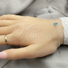Pulsera Elegante 03.401.0003.07 Plata Rodinada, Diseño de Ojo Griego, con Cristal Topacio Azul, Pulido, Tono Plateado (Grosor 02 MM, 7 Pulgadas de Largo)