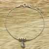Pulsera Elegante 03.401.0011.07 Plata Rodinada, Diseño de Bola y Gota, con Zirconia Cubica Blanca, Pulido, Tono Plateado (Grosor 04 MM, 7 Pulgadas de Largo)