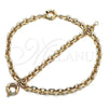 Collar y Pulsera 06.63.0266 Oro Laminado, Diseño de Rolo, Pulido, Tono Dorado