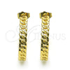 Argolla Mediana 02.210.0751.30 Oro Laminado, Diseño de Cubana, Pulido, Tono Dorado